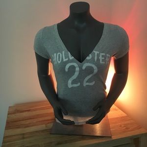 Light gray Hollister logo v-neck